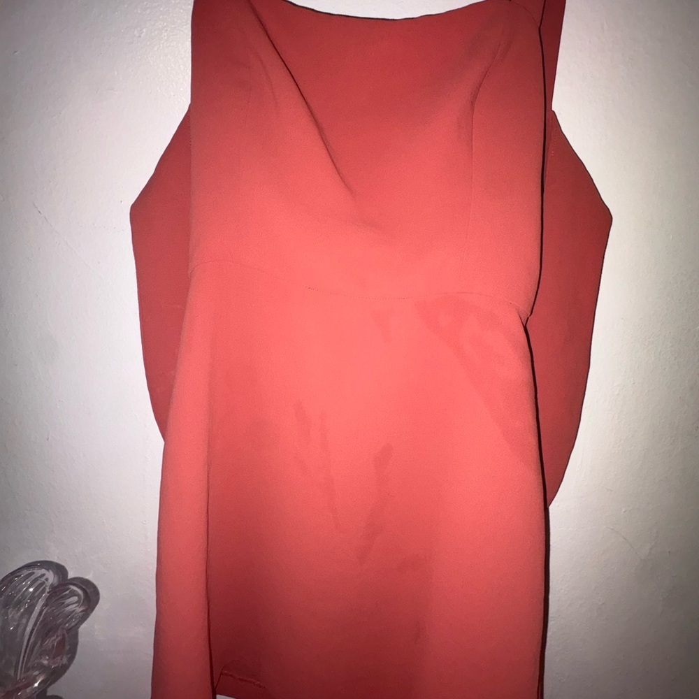 Wilfred Aritzia Rust Satin Mini Dress Size 4 🤎 Soft Luxury Minimal Chic - Picture 6 of 7